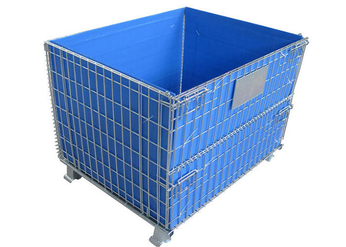 Q235 Steel Mesh Collapsible Pallet Cage Containers For Warehouse