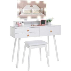 China Solid MDF Wood Mirrored Dresser Wood Bedside Table With NC Painting wholesale