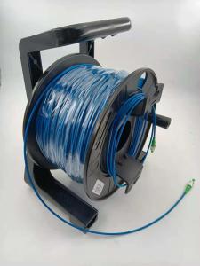 China Metal 2core 4core 12core Portable Pre-Terminated TPU Fiber Optic Cable Drum Reel wholesale
