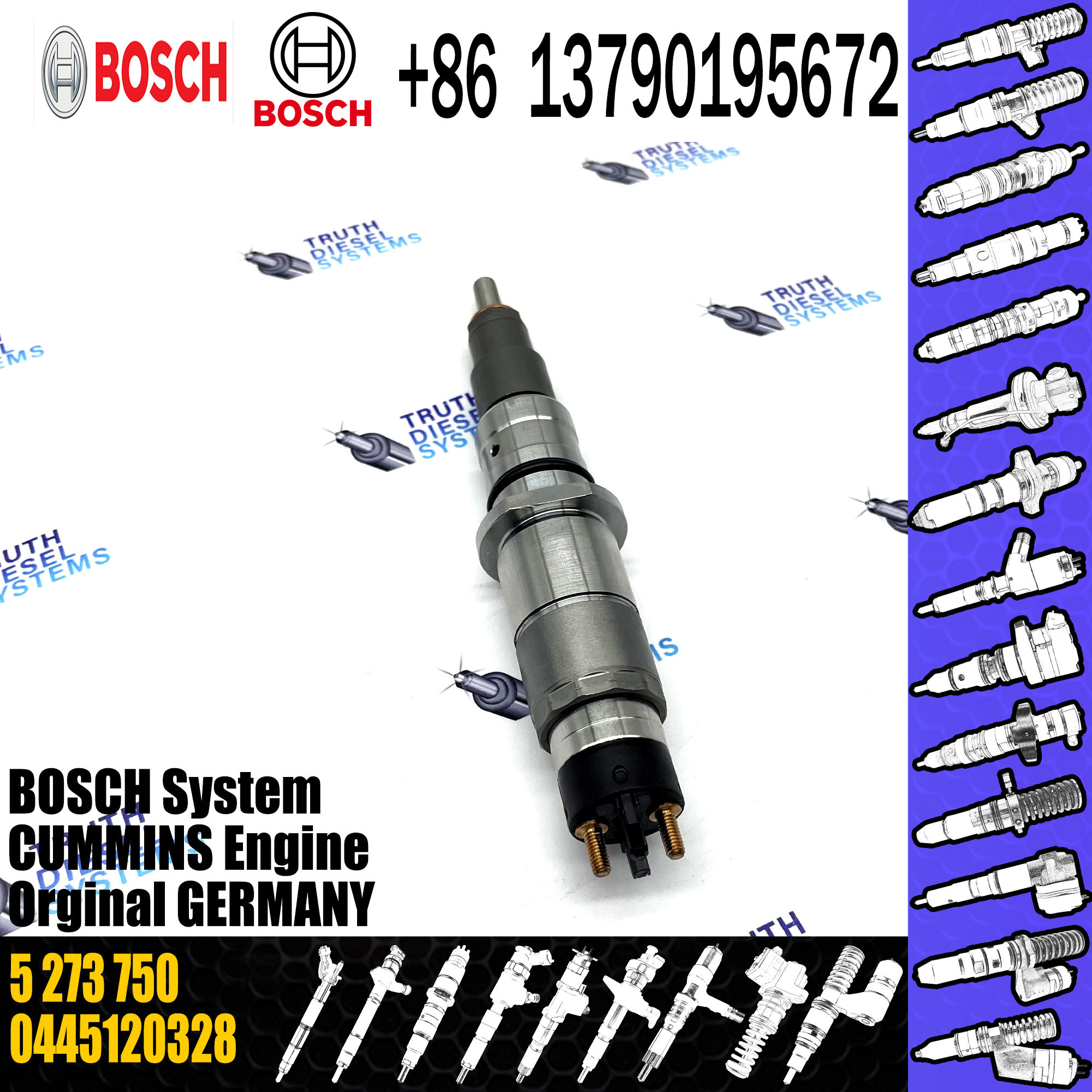 High quality Diesel injection nozzle 0445120328 5273750 for Cummins QSB 6.7 common