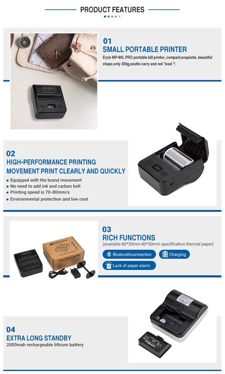Max. Resolution 203 Dots/line Wireless Thermal Receipt Printer for Fast Transactions