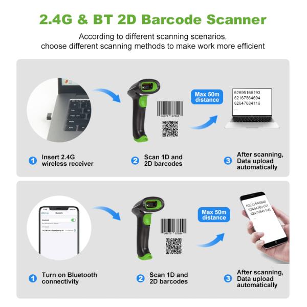 Low Price Scanners From Luckydoor Factory Qr Code Reader Wireless+BT Use with Thermal Printer