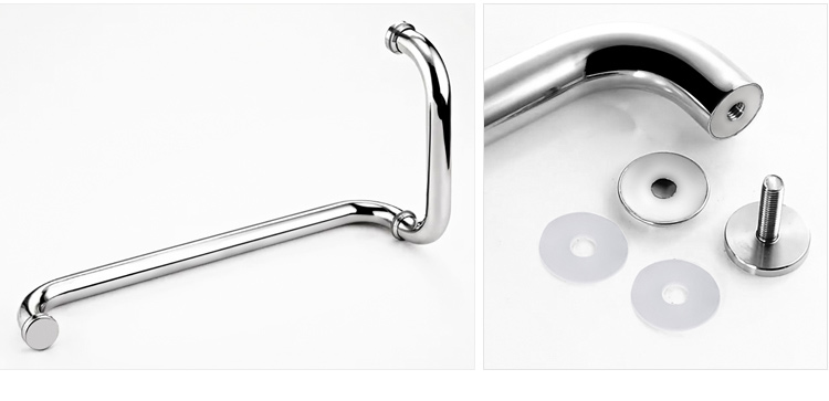 Hotel Silver Shower Enclosure Room Glass Door Back to Back Towel Bar Pull Handle