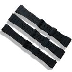 ROHS Approved Watches Spare Parts Black Silicone Band