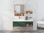 Sleek Stylish Lotus Green Bathroom Vanity Cabinet With Versatile Storage Options
