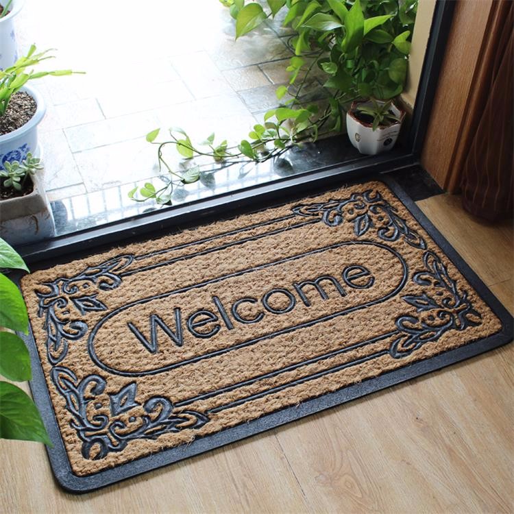 Simple Large Front Door Welcome Mats Non Bruch Rubber Slip Resistance