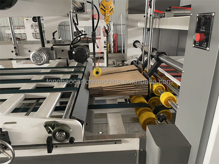 Corrugated Packaging Cartons Automatic Folder Gluer And Stitcher Bundling Machine