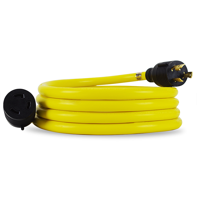 ETL Listed 3 Prong 30 Amp Generator Cord 25 Feet Heavy Duty NEMA L5-30P/L5-30R 10 Gauge 125V SJTW Lock Generator Extension Cord