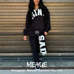 China Embroidered Patch Sweatpants And Hoodie Set Ladies Jogging Suits Heavyweight wholesale