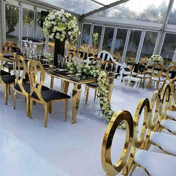 10 Foot Stainless Steel Banquet Table 2x6 2x4 Hotel Event Golden