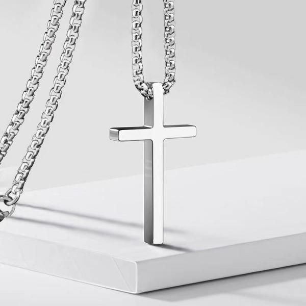 22in 24in Gold Plated Stainless Steel Necklace Mens Cross Necklace Customized