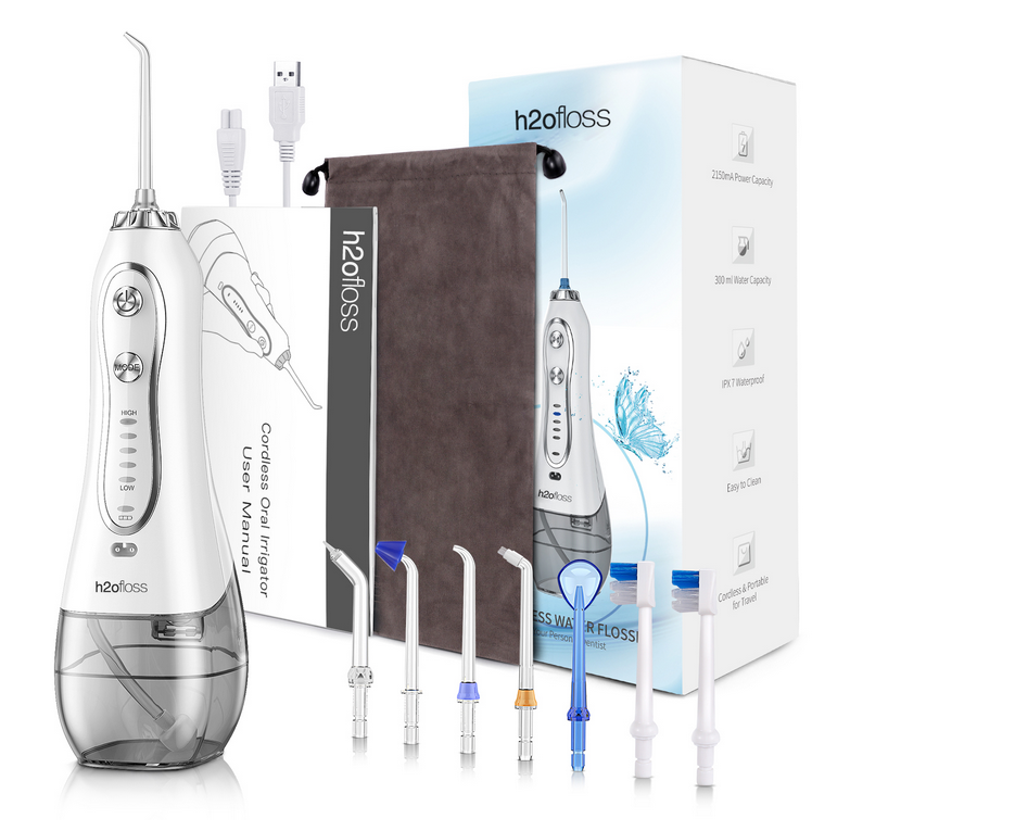 FCC Cordless Water Flosser Oral Irrigator , Portable Dental Water Flosser