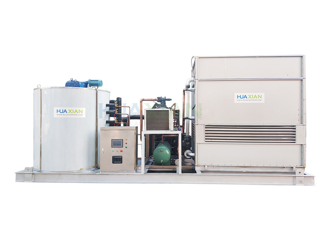 Large Fresh Water Ice Flaker Machine 30 Ton Industrial Evaporative Cooled