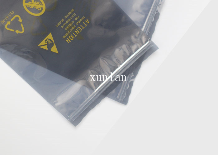 0.08～0.2 Mm Zipper ESD Anti Static Bags Flat Waterproof With Printing Logo