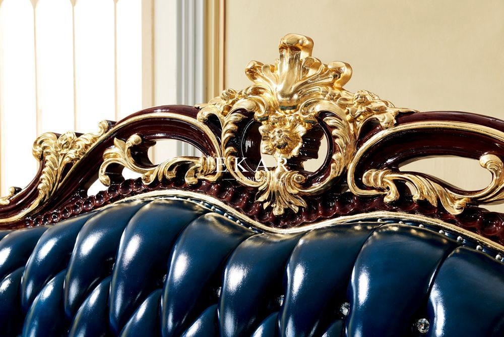French white Wooden carved Frame Royal Furniture Classic living room Sofa Set