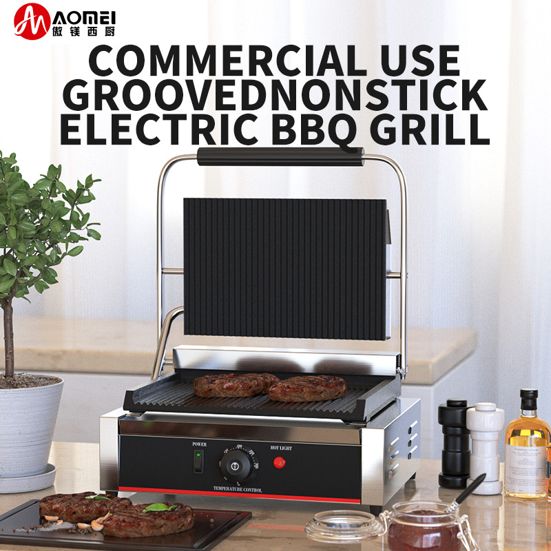 Non-Stick Coating Contact Grill Black Silver Sandwich Maker Grill