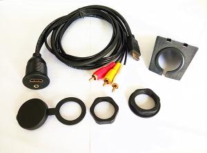 China Waterproof Car Dash board Insulations Flush Mount Hdmi and 3RCA Extension Car Radio cable wholesale