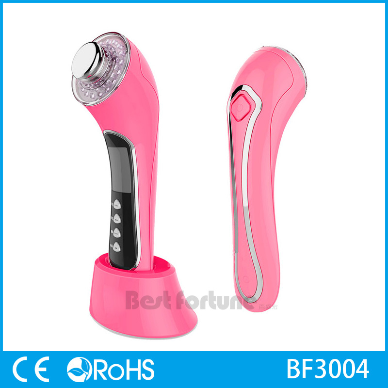 50 - 60 Hz Led Light Therapy Device , Ultrasonic Ion Face Beauty Stimulator