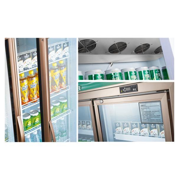 Commercial Upright Drink Glass Door Freezer Fan Cooling Display Beverage Cola Cooler Refrigerator for Supermarket