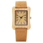 Water Resistant 22mm Wooden Wrist Watch 3ATM Square Face Wooden Watches
