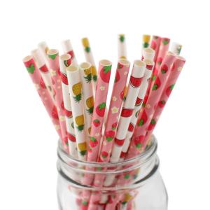 China Customer Printed Paper Party Straws 0.25 Inches Diameter Durable Reusable wholesale