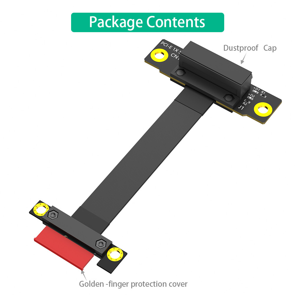 36PIN PCI-E 1X 270 Degree PCI-e Extension Cable For PCI Express Up to PCI-E Gen3 8Gbps speed