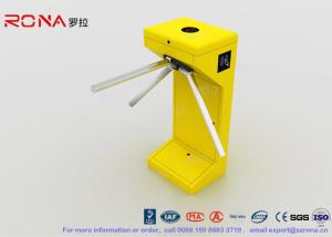 China Yellow Vertical Tripod Turnstile Gate Entrance 500mm Stretching Out Arm Length wholesale