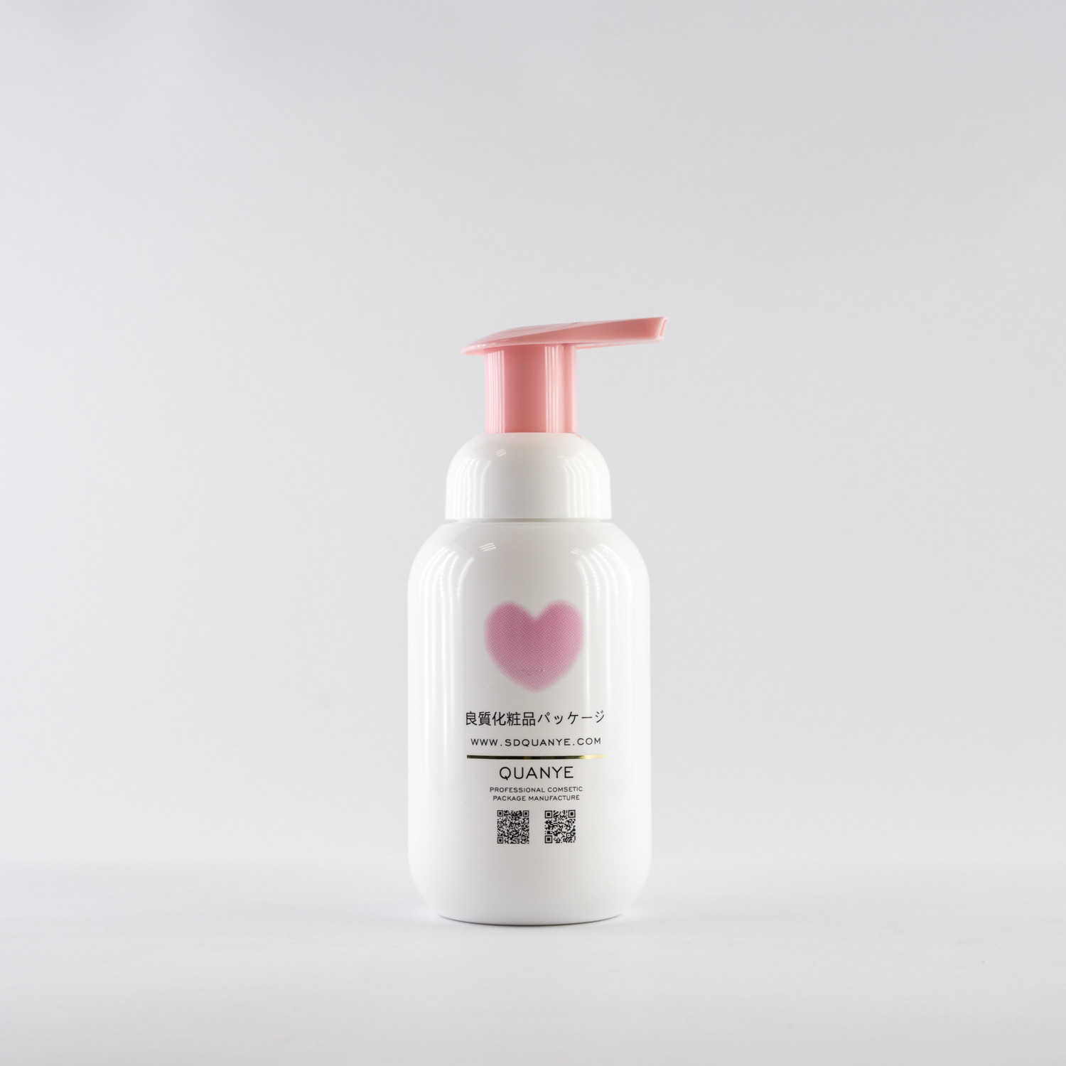 300ml Milk Body Wash Shampoo Bottle With Lotion Pump Round Shape Container