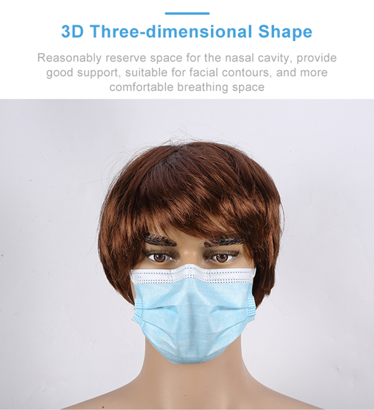 Top Quality None Wave Medical Mask Factory Surgical 3 Layers Disposable Non-woven Face Mask