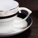 Black Edge Colored Porcelain Dinnerware Customized For Wedding Ceremony