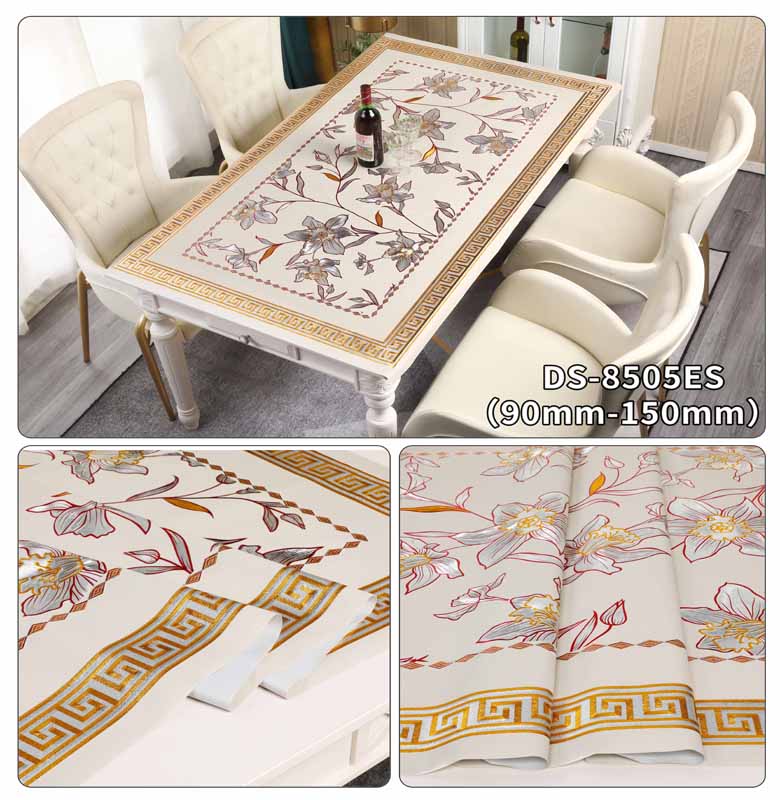 Rectangle Custom PVC Table Cloth Cover Roll for Oil Proof and Waterproof Protection