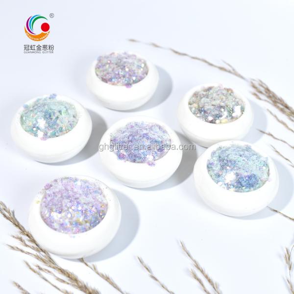Hexagonal Polyester Chunky Glitter Mix Powder By The Pound Japanese Style Sequin For Body Face