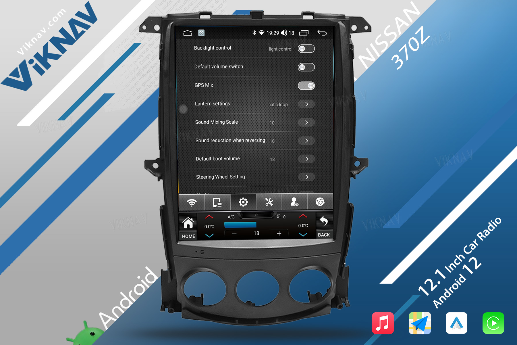 12.1 Inch 2008-2018 Nissan 370Z Stereo Touch Screen Radio Replacemet 4G