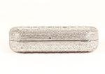 Rectangular Silver Rhinestone Evening Bags With 120cm Metal Chain