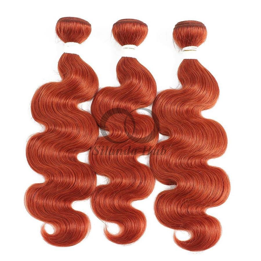 Ginger Orange Body Wave Remy Human Hair Bundles Sew In Weave Bundles Brazilian Bundle Deals