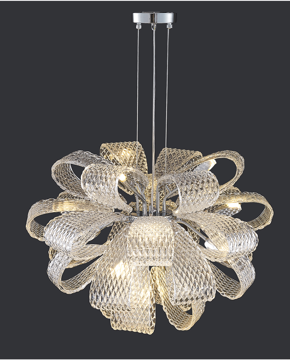 Luxury Glass Chandelier For Living Room Led Modern Home Decor Flower Chandeleir(WH-CY-216)