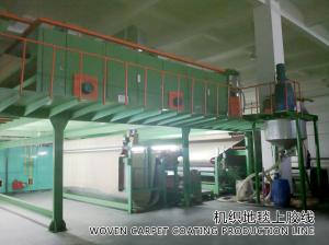 China Durable Machine Woven Rugs Carpet Coating Production Line 50 KW Total Power wholesale