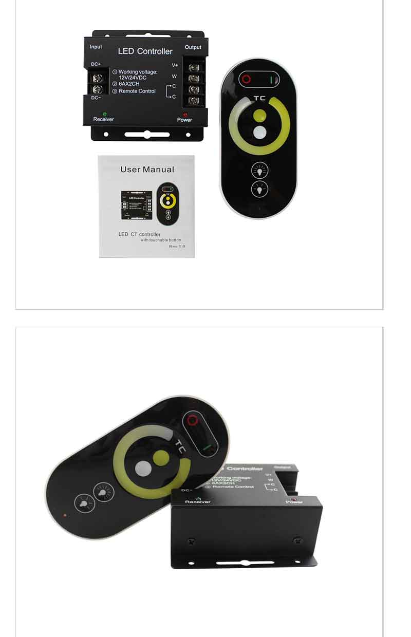 Remote Control LED RGB Strip RF Controller , 144W LED Dimmable Controller