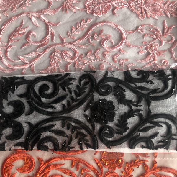 Easily Customizable Luxury 3D Flowers Beaded Embroidery Lace Fabric New Design Lace for Women's Clothing Dance Dresses