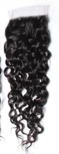 China 10A Brazilian Human Hair Closure 8-20 Inch Water Wave Middle Part Closure wholesale