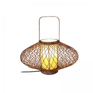China 3500K Warm White Rattan Bamboo Table Lamp For Bedroom Switch Control wholesale