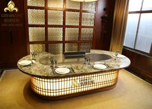 China Japanese Style Oval Shape Stainless Stell Teppanyaki Grill Catering Equipment wholesale