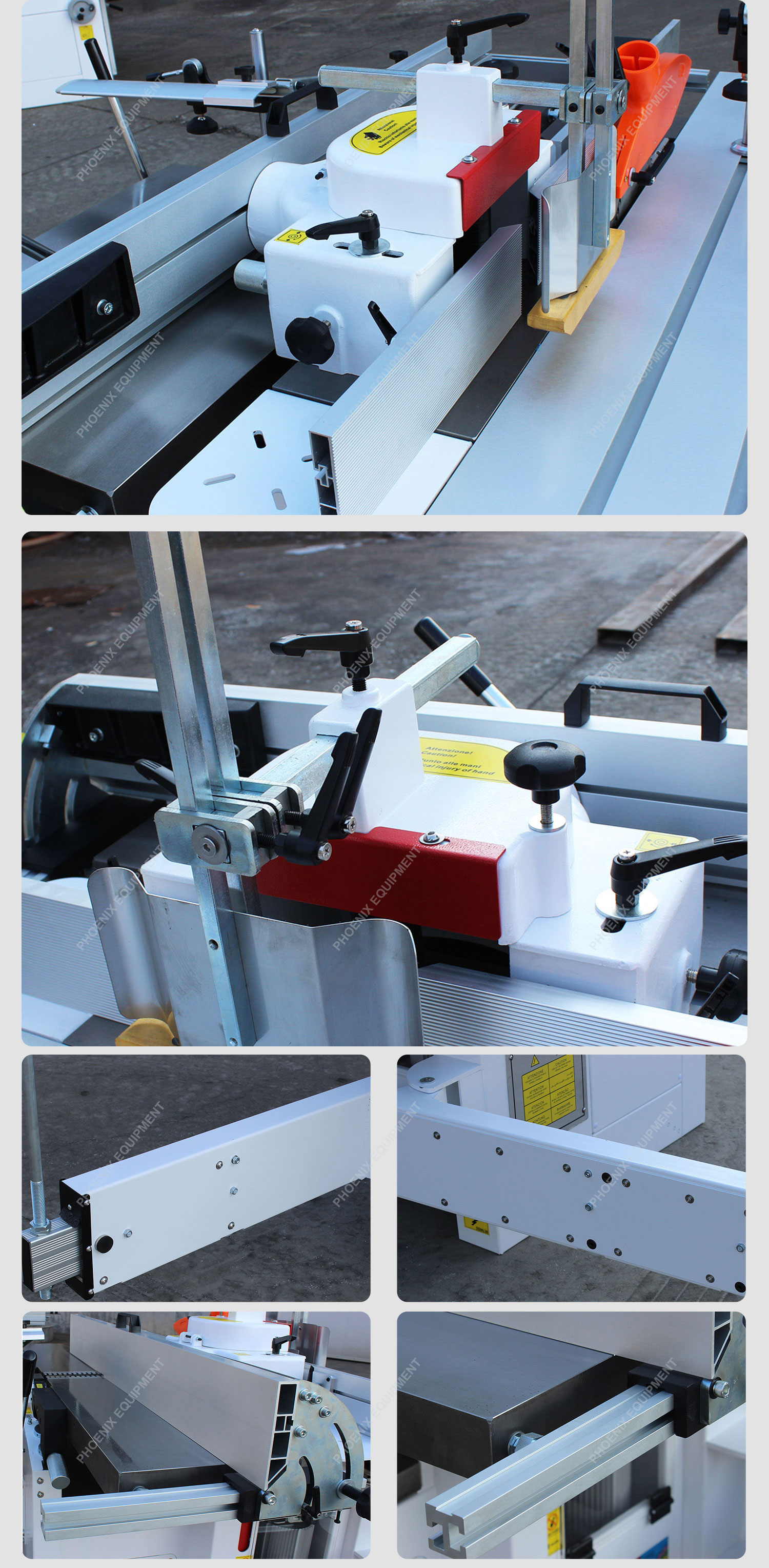0-2kW 5 in 1 Combined Sliding Panel Saw Spindle Moulder Table Woodworking Planer Machine