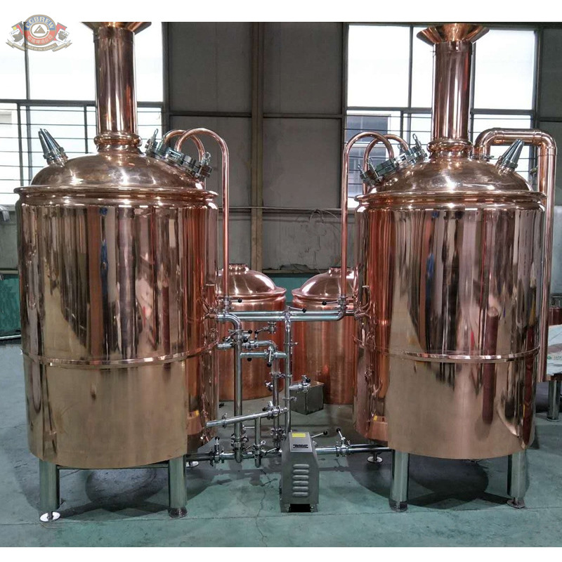 7BBL beer making machine with copper brewhouse tanks for beer production line of microbrewery