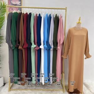 China Muslim Women Prayer Elegant Summer Dresses Round Collar Muslim Ethnic Wear wholesale