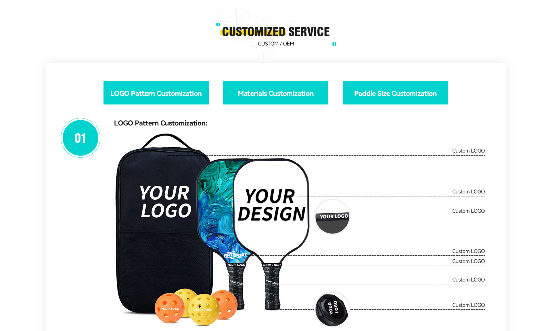 40*20*1.4 cm Length Custom LOGO Carbon Fiber Pickleball Paddle Set with USAPA PP Core