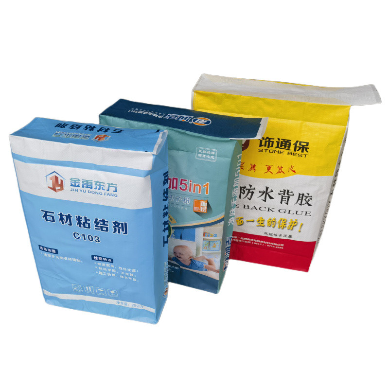 40x46x10cm 86GSM(61+11+14GSM) Woven PP Valve Bag With Luxury Bopp Printing For 20kg Exterior Wall Waterproof Putty Powder