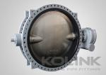 Large Rubber Lined Ductile Iron Butterfly Valve Concentric Gear Operation