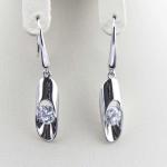 925 Sterling Silver 6mm Clear Cubic Zircon Dangle Earrings (YAQA001)