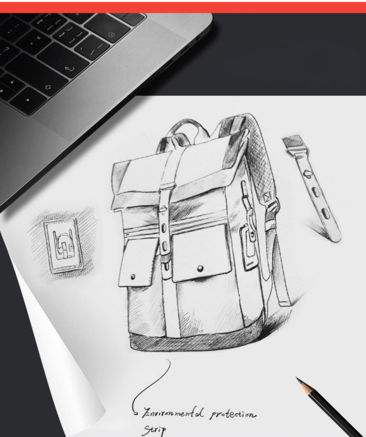 1680D Polyester College Sports Waterproof Business Backpack Solid Color